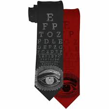 Mens Se7en Deadly Old Eye Exam Necktie Eye Chart