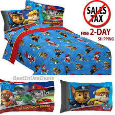 toddler twin size bed sheets boys paw