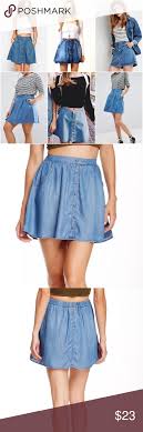 Jolt Jean Denim Button Up Down Mini Skirt 7 9 M L Size 7