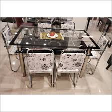 Rectangle Glass Top Dining Table Set