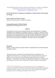 Dispute letter to false accusation. Pdf Procedural Fairness In Workplace Investigations Potential Flaws And Proposals For Change