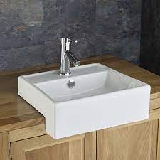 cloakroom sink semi recessed basin sink
