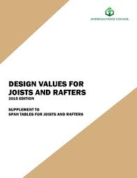 2015 Span Tables For Joists And Rafters 2015 Design Values