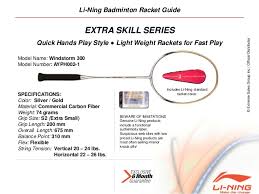 Lining Badminton Racket Chart Www Bedowntowndaytona Com