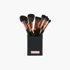 marble and rose gold makeup brush set