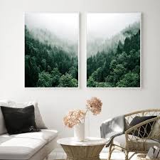 Foggy Forest Wall Art Canvas Painting