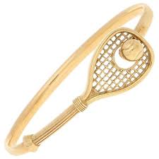 Buy tennis balls and get the best deals at the lowest prices on ebay! Tennis Racket And Ball Bangle Bracelet In 9ct Yellow Gold Bangle Bracelets Bangles Modern Bangle