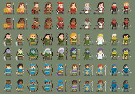 Пиксельные персонажи для игр