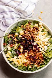 chopped spinach apple salad quick