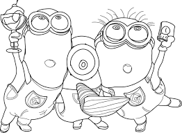 funny minions coloring page