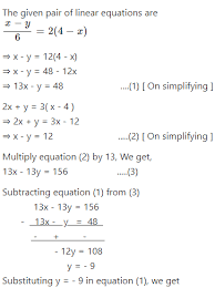 Simultaneous Linear Equations Class 9th