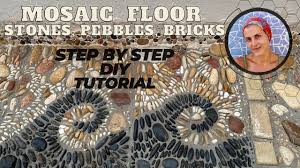 diy mosaic floors with stones pebbles