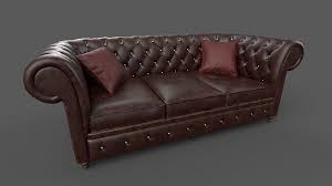 Chesterfield Sofa 6 Versions 3d Model