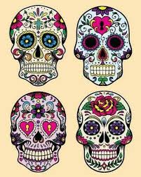 4 Pack Mexican Sugar Skull Wall Art