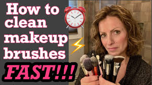 how to clean makeup brushes fast