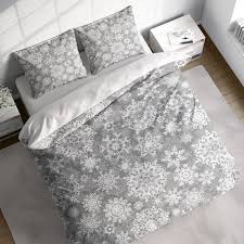 snowflake snow duvet cover set with
