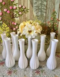 10 Milk Glass Vase Set Of Vases For
