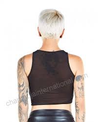 Iheartraves Womens Sheer Mesh Crop Top Shirts For Festivals