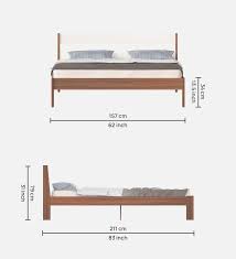 Roverb Queen Size Bed In Walnut Finish