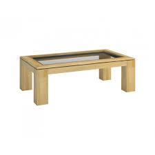 Rossano Oak Coffee Table With Glass Top