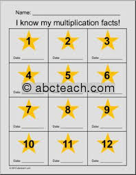 Multiplication Facts Incentive Chart Preview 1 Creative