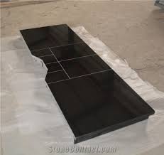 Black Granite Curved Fireplace Hearth
