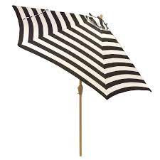 White Mitre Striped Patio Umbrella