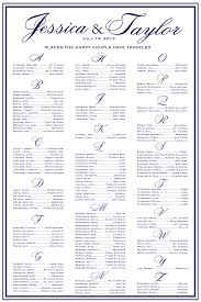Navy And White Wedding Seating Chart Tableseating