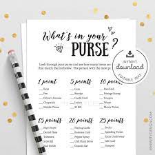 your purse game printable card