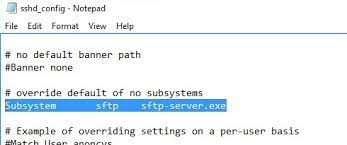 configuring sftp ssh ftp server on