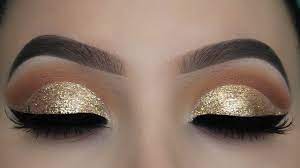 crystal gold glitter eye makeup
