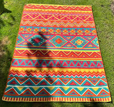 aztec rug handmade flat weave wool