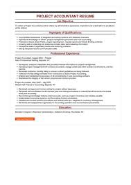 Sample Project Accountant Resume