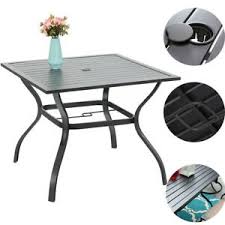 The linea round kd dining umbrella table offers plenty of space for stylish entertaining. 37 Outdoor Patio Dining Table Garden Metal Table Furniture With Umbrella Hole 720355877675 Ebay