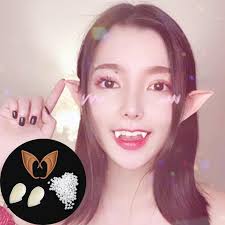 I wanted to give you a more realistic version for halloween!! Vampire Teeth Fangs Elf Ears Dentures Props Halloween Costume Fairy Cosplay Zombie False Tooth Ears Party Diy Decorations Aliexpress