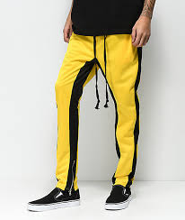 American Stitch Tricot Yellow Black Track Pants