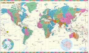 World Time Zone Map Poster