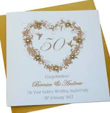 (2) custom employee anniversary blue and silver damask…. Personalised Handmade Golden 50th Wedding Anniversary Card Ebay