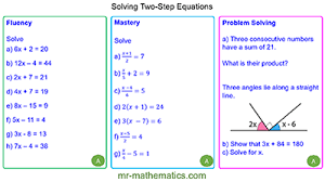 Two Step Equations Mr Mathematics Com