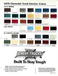 Chevrolet Paint Codes Color Charts