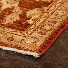 hand knotted wool runner in rust