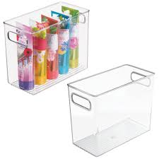 mdesign slim plastic storage container