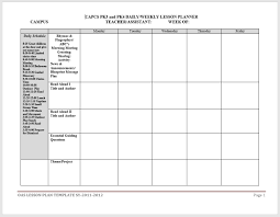 015 Free Lesson Plan Templates Printable Weekly Template
