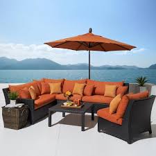 Weather Wicker Patio Sectional Set