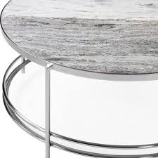 Roma Coffee Table Grey Marble Chrome
