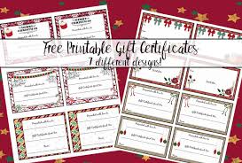 Data base of free printable templates. Free Printable Christmas Gift Certificates 7 Designs Pick Your Favorites