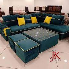jk wooden l shape sofa set living room