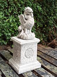 stone colour garden dragon and pedestal