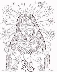 Download 264 santa muerte stock illustrations, vectors & clipart for free or amazingly low rates! Pin By Mary Joseph On Only Gods Can Judge Me Skull Coloring Pages Sketch Book Tattoo Sleeve Designs