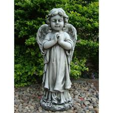 Garden Praying Winged Angel Statue